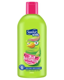[350ml] Suave Kids 3-en-1 Champú con aroma a sandía | Fórmula libre de lágrimas apta para piel sensible | Fácil de enjuagar | Refrescante y no grasoso, nutre la salud del cuero cabelludo - SANDÍA - Ver 3