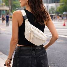 Crossbody Bag Shoulder Bag Waterproof Unisex Anti-Theft Women Men Multipurpose Carnival Notepad - Beige - View 2