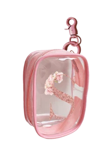Portable Mini Transparent Zipper Storage Bag, Compact Multifunctional Storage Bag, Headphone Charger Storage Cassette Keychain, Transparent Travel Accessories, Exquisite And Compact, Suitable For Storing Small Items, Data Cable Storage Bag, Bracelet Storage Bag, Makeup Bag, Sparkling Pink Flower Letter A To Z Pattern (Zipper Style And Color Random) - Multicolor - View 16