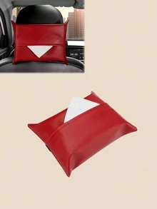 Caja de pañuelos de coche de cuero - Soporte universal para pañuelos colgante, adecuado para reposacabezas, parasol y apoyabrazos, sin olor, fácil de usar, se adapta a todos los coches, decoración interior del coche - bolsa de pañuelos - Ver 13