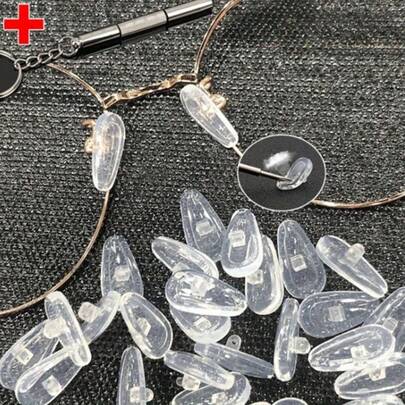 10pcs/Set Soft Silicone Transparent Air Bubble Nose Pads - Eyeglasses Accessories Invisible Pressure Relief Design - Fashion Glasses Eyeglasses Replacement Repair Supplies - Silicone Anti-Slip Nose Pads Super Soft To Relieve Bridge Pressure, Eyewear Accessories