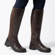 Women's High-Top Riding Boot With Side Zipper, Comfortable, Low Heel, Non-Slip, Stylish Winter Fashion - Coffee Brown - View 6