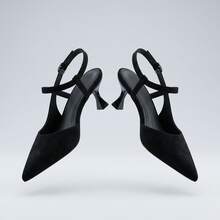 Tacones Elegantes de Punta Fina Zapatillas de Tacón Fino con Tira al Tobillo y Hebilla Ajustable Sandalias de Vestir Material de Gamuza Suave Calzado de Oficina Sofisticado Zapatos de Tacón de Aguja Modernos Cómodos Transpirables Antideslizantes Estilo Chic para Fiesta Eventos Moda  Mujer - Negro - Ver 4