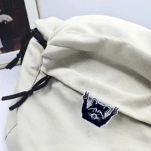 1 pieza/3 piezas Parche bordado con diseño de mapache de dibujos animados, accesorio de ropa, parche bordado para coser y planchar en ropa, pantalones, prendas, zapatos, bolsos, decoración, reparador de agujeros - B-negro - Ver 5