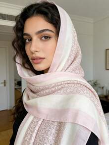 1 Circle Print Scarf Long Shawl Simple Practical Multi-Functional - Multicolor - View 4