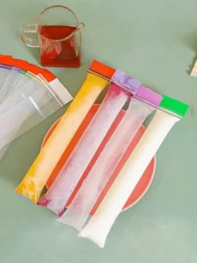 200pcs/Set Double Seal DIY Popsicle Bags, Ice Cream Mold, Crushed Ice Bags, Portable Ice Pop Bags, Popsicle Ice Cream Self-Sealing Bags - Popsicles - View 1
