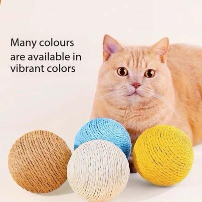 3.15-Inch Diameter Rolling Sound Toy Ball, Suitable For Cats. It Is A Pet Companion That Can Entertain Cats And Relieve Their Boredom. No Battery Included.