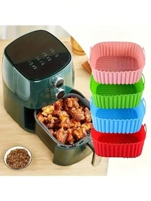 Bộ 1/2 chiếc, Thảm nướng silicon dùng cho nồi chiên không dầu, Thảm hấp silicon chịu nhiệt cao dùng trong gia đình, Khuôn nướng - Xem 6