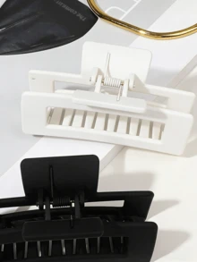 2 Peças Presilhas de Cabelo Quadradas para Mulheres, Presilhas de Mandíbula Retangulares Mates para Cabelos Grossos, Acessórios de Cabelo Resistentes e Antiderrapantes para Meninas, Praia de Verão, Festivais, Festas - Multicolorido - Visão 3