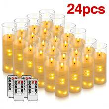 24/48 3-Size Ivory Colored Acrylic Light String Electronic Candles, Special Light String Technology To Light Up A Warm Atmosphere, 3-Size Brightness Adjustable, Suitable For Family Gatherings, Party Activities, Home Decoration, Emergency Lighting, Etc - 24 cái - Xem 11