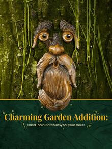 Outdoor Tree Face Wall Art - Resin Old Man Face Sculpture - Bird Feeder With Face. Add Diversity To Your Yard And Garden. - Multiple Styles - View 3