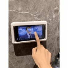 1pc Waterproof Anti-Fog 360° Rotatable Touchable Shower Phone Holder Bracket, Suitable For Bathroom/Kitchen Wall Mount, Compatible With IPhone 14 13 12 11 Pro Max XS XR And Other Phones Under 6.8 Inches - Multicolor - View 8