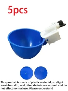 Automatic Poultry Drinker Set - Large Blue Chicken Drinking Cup, Suitable For Chickens, Ducks, Geese, Turkeys And Rabbits - 5 Pieces (Water Bucket Not Included) - Waterer - View 9