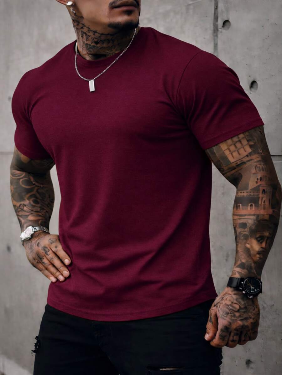Men's Basic Crew Neck T-Shirt, Premium Cotton, 20 Color Options To Choose From - VINO CAM - Ver 1
