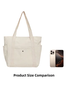 This Large-Capacity Women's Canvas Tote Bag Has Multiple Pockets, A Handle, And Is Reusable, Making It Very Suitable For Daily Use And Travel, As Well As Suitable For Students. It Has Multiple Compartments, Making It An Ideal Choice For The Beach, School, Work, And Everyday Use. It Is Also Suitable For Teenagers As A Backpack And Is An Ideal Choice For Women Or Students To Carry Books, Shopping, And Back To School. - Multicolor - View 11
