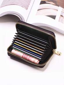 1个男女通用信用卡夹和身份证套，大容量名片收纳包，柔软材质，小巧便携，多卡位零钱包，账单收据夹，方便携带，时尚美观 - 彩色 - 查看 5