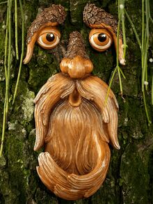 Outdoor Tree Face Wall Hanging Art - Resin Old Man Face Sculpture - Bird Feeder With Face. Add Diversity To Your Yard And Garden. - Multiple Styles - View 6