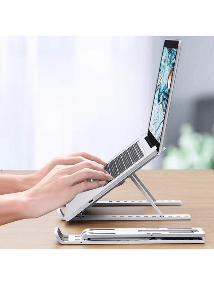 10-Level Adjustable Plastic Laptop Stand, Foldable Holder, Suitable For Halloween/Christmas/Valentine's Day/Thanksgiving, Cute Style, Computer Accessory, Essential Item For Daily Use, School, Travel, Couples, Shopping, Cafe, Birthday Gift, Cute Notebook/Laptop Stand For Young Women And Girls - View 2