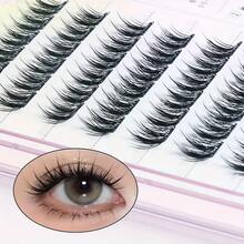 100 Clusters Self-Adhesive Eyelashes - C-Curl Slender Dog Style, 10-12mm Mixed Lengths, 0.07mm Ultra-Thin Natural Lashes For Anime/Doll/Cat-Eye Looks, Beginner-Friendly False Lashes To Enlarge Eyes, Eye Lash Extensions Supplies, Beginnerfriendly Makeup, Wispy Lash Effect, Lightweight Lash Clusters, Lash Enhancement, Beauty Lovers - 水貂絨 - 查看 5