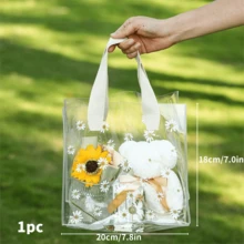 30入透明禮品手提袋 女款購物裝飾包裝袋 加厚防水 小碎花圖案 適合節日、婚禮、生日，可裝泰迪熊、毛巾、禮物盒、婚禮糖果、塑膠禮品花、化妝品包裝袋等 - 包裝袋 - 查看 11