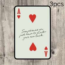 "Sometimes You Just Have To Make Your Own Luck" Ace Of Hearts Creative Sticker | Vintage Poker Card Style | Notebook & Suitcase Decorative Sticker Waterproof Vinyl Sticker - Matte Surface, Self-Adhesive Bumper Sticker, Suitable For Cars, Windows, Laptops, Trucks, Water Bottles - Versatile Design, Car Sticker - Vinyl - View 11