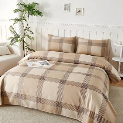 SERAPHINEX Juego de Ropa de Cama Estampado de Cuadros Clásicos Sabanas , Incluye Sábana Bajera Colcha con Altura de 30cm,   Sábana Encimera y Fundas, Microfibra Hipoalergénica Antiarrugas, Tamaños Individual Matrimonial Queen King