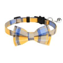 1pc Stylish Plaid Bow-Tie Cat Collar - Adjustable & Comfortable Fit, Durable Fashion Accessory For Your Feline - Multicolor - View 10