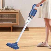 USB Rechargeable Cordless Handheld Vacuum Cleaner, Strong Suction Handheld Water Sweeper, 2000mAh, 2 In 1 For Home And Car Cleaning - D-biru tua - View 1