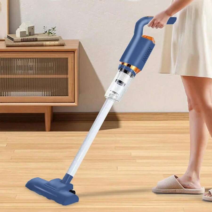 USB Rechargeable Cordless Handheld Vacuum Cleaner, Strong Suction Handheld Water Sweeper, 2000mAh, 2 In 1 For Home And Car Cleaning - D-biru tua - View 1