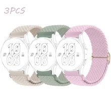 3PCS 20mm Watch Bands Quick Release Replacement Band Compatible With Samsung Galaxy Watch 7 6 5 4 FE Band 40mm 44mm/Galaxy Watch 5 Pro Band/Galaxy Watch 6 4 Classic 47mm 43mm 42mm 46mm, Adjustable Stretchy Nylon Solo Loop Strap Fabric Braided Bands - 20mm-quick Release - View 6