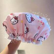 SANRIO 1 chiếc mũ tắm KT hình mèo, hai lớp chống thấm nước, họa tiết mèo dễ thương, co giãn, chống ẩm, mũ chống dầu mỡ nhà bếp - Quà tặng - Phiên bản dày - Xem 1