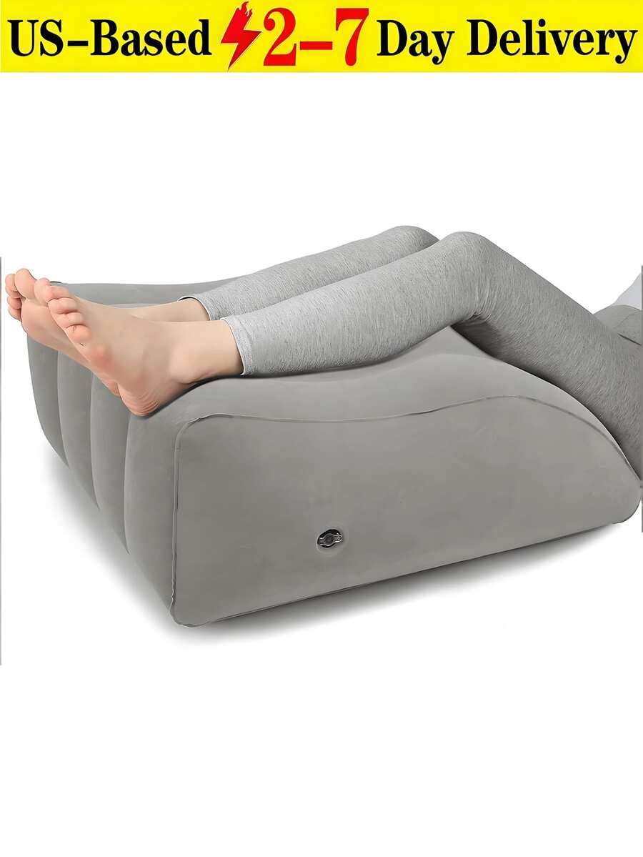 [Delivery Within 2-7 Days In The United States]1Pc Inflatable Leg And Knee Support Cushion, Elevates Legs, Wedge Pillow, Leg Support Pillow, Leg Elevation Pillow - Inflatable Wedge Pillow For Sleeping Leg Pillows For Sleeping Portable Leg Pillow, Gently Lifts Legs, Relaxes Muscles, Relieves Swelling, Inflatable Wedge Pillow, Inflatable Leg Pillow-45 Degree Wedge Leg Bolster Pillow Use In Bed, Travel, Camping, Sleep Leg Pillow, Portable Leg Pillow, Travel Essential, Vacation & Leisure Accessory, Valentines Gifts, Cruise Essentials, Valentines Gifts For Boyfriend, Vacation Essentials, Travel Must Haves, Airplane Travel Essentials, Travel Accesoires, Plane Essentials, College Essentials, Personalized Gifts, Beach Essentials, Cruise Ship Essentials(Grey) - Multicolor - View 1