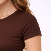 Baby Tee Launch For Women - Gym - World Cup - Country - MADE IN BRAZIL - Quality Comfort - Soccer Training - IMMEDIATE SHIPPING - Rust Brown - View 3