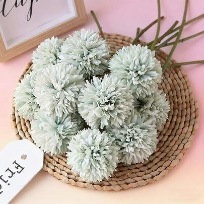 4/8/16/24 Pcs Artificial Chrysanthemum Ball, Dandelion, Hydrangea Combination Bouquet, Can Be Used As A Gift For Friends, Brides, Wedding Bouquets, Also For Home, Office, Cafe, Party, Wedding Decoration.