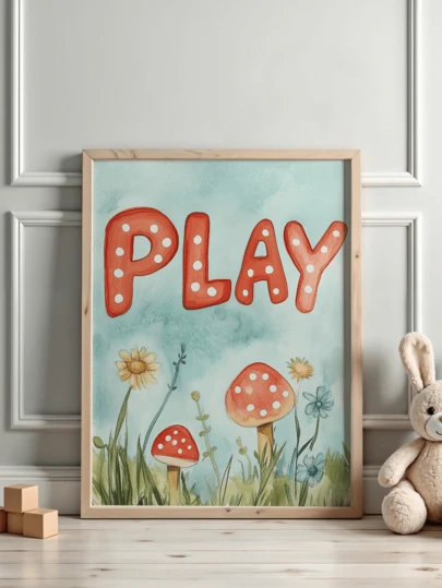 1 Piece Framed Canvas Painting,Bohemian Wall Art Painting,Nursery Wall Art,Nursery Decor,Wall Decor Poster,Inspirational Printed Wall Art Inspirational Quotes Watercolor Text,Wall Hanging,Hanging Directly