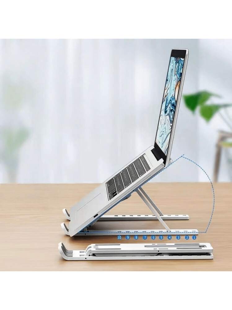 10-Level Adjustable Plastic Laptop Stand, Foldable Holder, Suitable For Halloween/Christmas/Valentine's Day/Thanksgiving, Cute Style, Computer Accessory, Essential Item For Daily Use, School, Travel, Couples, Shopping, Cafe, Birthday Gift, Cute Notebook/Laptop Stand For Young Women And Girls - View 4