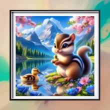 Bộ tranh đính kim cương mới 1 cái, chủ đề cáo và vịt, tranh khảm kim cương pha lê tròn 5D tự làm, thích hợp làm quà tặng thủ công, trang trí phòng khách, phòng ngủ, quà tặng dịp lễ, Ngày của Cha, Ngày của Mẹ, đám cưới, Ngày Quốc tế Lao động, Lễ Phục sinh, Giáng sinh, Ngày Valentine, không khung. - Xem 9