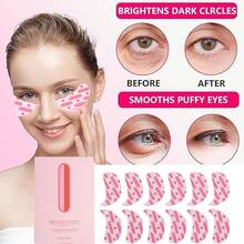 Pink Eye Masks Containing Collagen And Hyaluronic Acid - Daily Skincare Eye Patches With Brightening And Skin-Evening Ingredients That Help Reduce Pigmentation Caused By Dark Circles. - 粉紅色的 - 查看 5