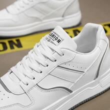 Tenis para hombre y zapatos para hombre estilo casual de moda urbana, tenis de hombre en oferta con plataforma y suela gruesa de EVA, calzado deportivo fabricado en PU transpirable con cordones, zapatos cómodos con suela de goma antideslizante y amortiguación, sneakers ligeros de estilo elegante y versátil para caballero, calzado resistente para diario con diseño de punta redonda, calzado de  minimalista con forro suave y alta transpiración para caminar con total comodidad. - Gris - Ver 6