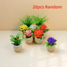 Dollhouse Mini Plant Model Potted Plants, Micro Landscape Potted Plants, Outdoor Artificial Flower Potted Plants, Artificial Green Plants, Mini Green Plant Potted Plants, Dollhouse Decor Accessories, Micro Scene Photography Props, Artificial Small Potted Plants Micro Landscape Decor - Multicolor - View 14