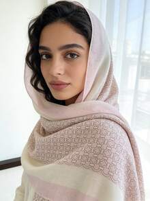 1 Circle Print Scarf Long Shawl Simple Practical Multi-Functional - Multicolor - View 3