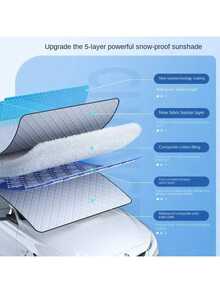 Magnetic Car Windshield Snow Cover, Thick Anti-Snow, Anti-Sunshade, 4-Season Universal Windshield Protector - Multicolor - View 4