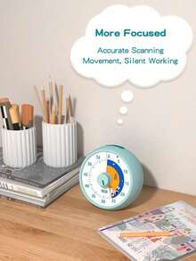 60分钟可视计时器，适用于教室、办公室、厨房、桌面，可用作儿童时间管理工具，静音运行，番茄钟计时器，行星图案 - 彩色 - 查看 6