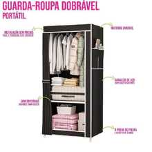 Simple Style Dustproof Fabric Zipper Wardrobe Organizer For Bedroom - 146X56X44 黑色 - 查看 2