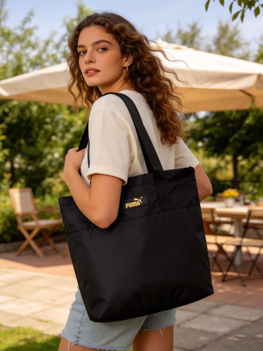 Puma Túi tập chạy bộ và thể dục cho nữ, Túi xách thời trang ngoài trời thường ngày, 090647-01 - màu đen - Xem 1