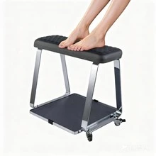 Shellovy Movable Pedicure Foot Rest Trolley Cart - Foot Bath Cart With Memory Foam Cushion, Tray & Wheels, Ideal For Beauty Salon - Black - View 2