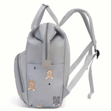 Oaoleer 1pc Multi Functional Travel Diaper Backpack Maternity Baby Diaper Changing Bag Large Capacity Waterproof Oxford Cloth Diaper Bag Backpack With Practical Pockets Stroller Compatible Cute Cartoon Design Ideal Mother's Day Gifts New Mom Gifts - Multicolor - View 5