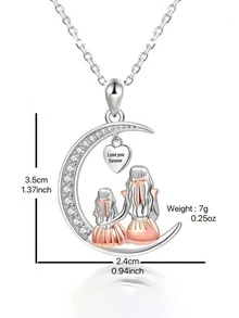 Elegante collar con colgante de luna creciente, collar minimalista personalizado, adecuado como regalo del Día de la Madre para mujeres - luna - Ver 4