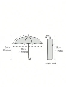 1把88厘米超轻弯柄手动折叠伞，乳白色，适用于学校、办公室、家庭、旅行，男孩情人节爱心图案，户外、花园、旅行必备、便携必备、海滩必备、毕业季、毕业典礼、毕业礼物、毕业赠礼、毕业派对、户外必备、旅行便携、徒步旅行必备、露营必备、便携工具、夏季必备、夏季便携 - 多色 - 查看 10
