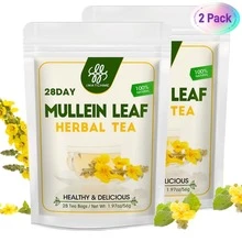 MM IMATCHME Mullein Leaf Herbal Tea For Respiratory Support, Natural Mullen Tea For Lung Cleanse, Detox And Immune Support - 28 Tea Bags - No Caffeine, Non-GMO - 56 Count (pack Of 2) - View 1